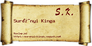 Surányi Kinga névjegykártya