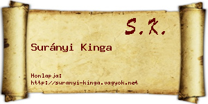 Surányi Kinga névjegykártya